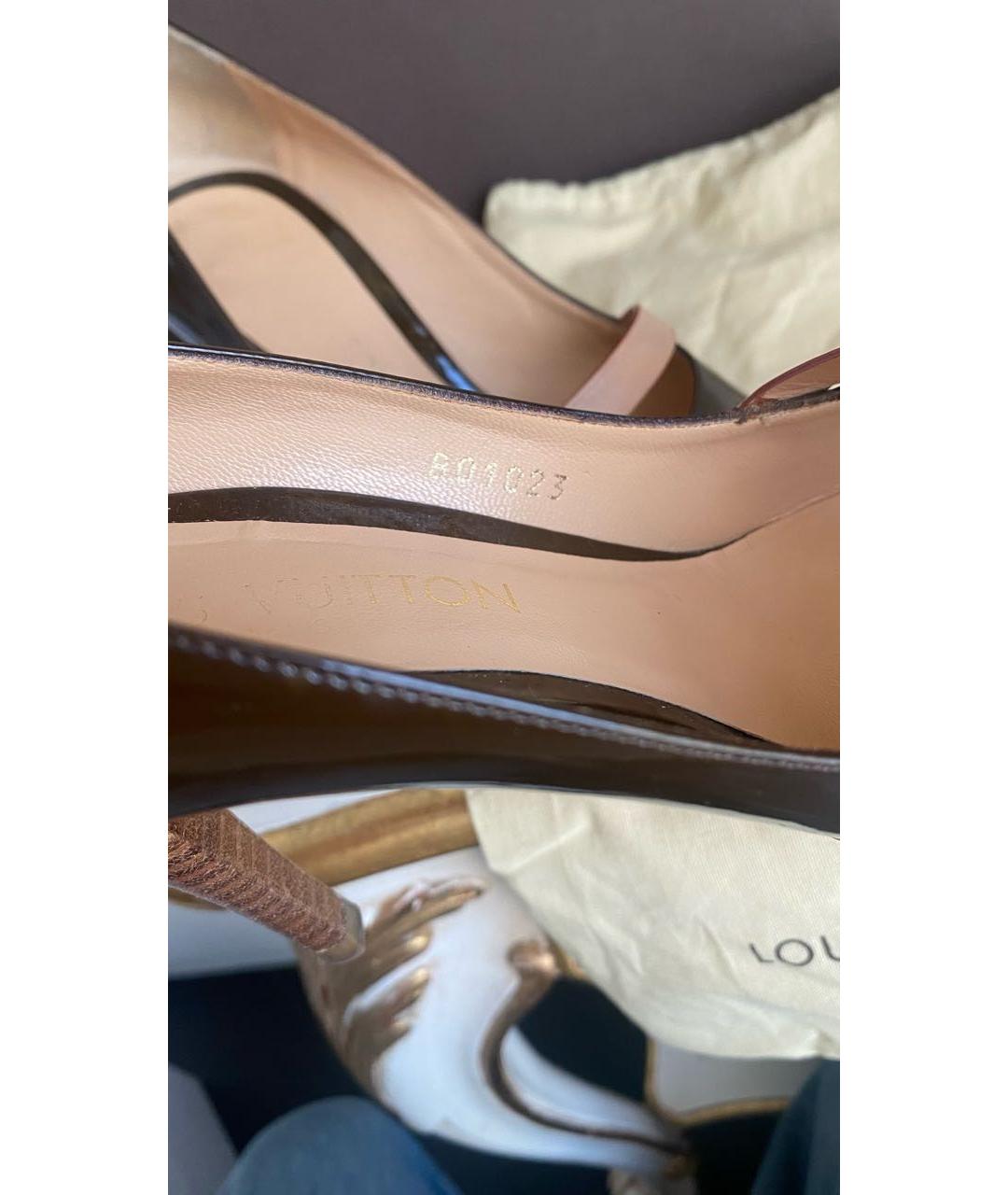 LOUIS VUITTON Коричневые туфли из лакированной кожи, фото 8