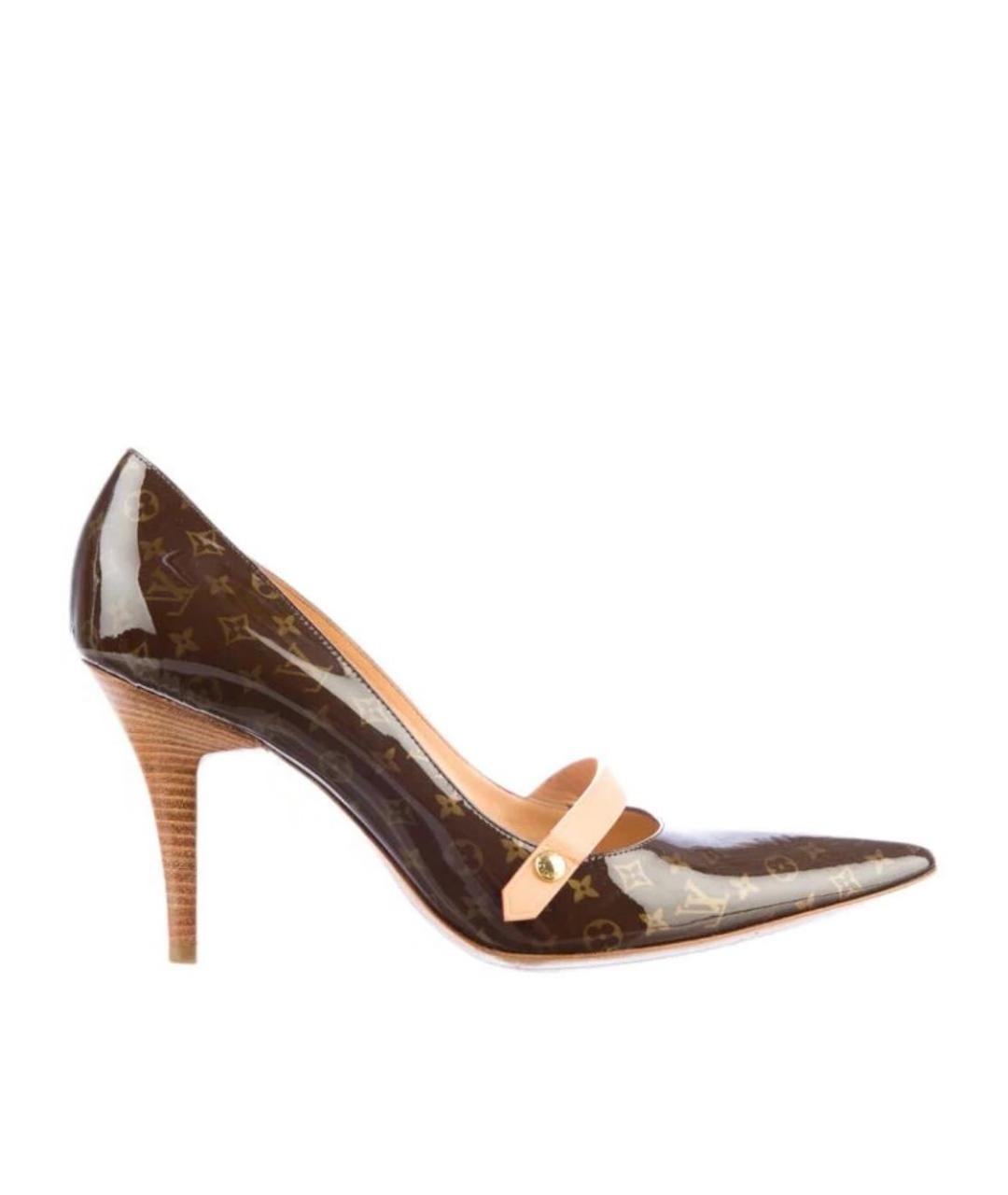 LOUIS VUITTON Коричневые туфли из лакированной кожи, фото 1