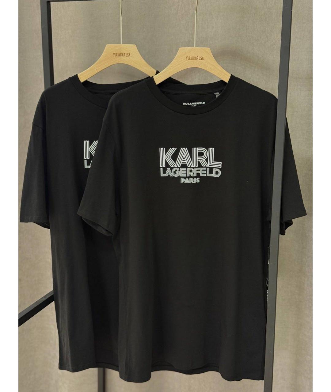 KARL LAGERFELD Черная хлопковая футболка, фото 5
