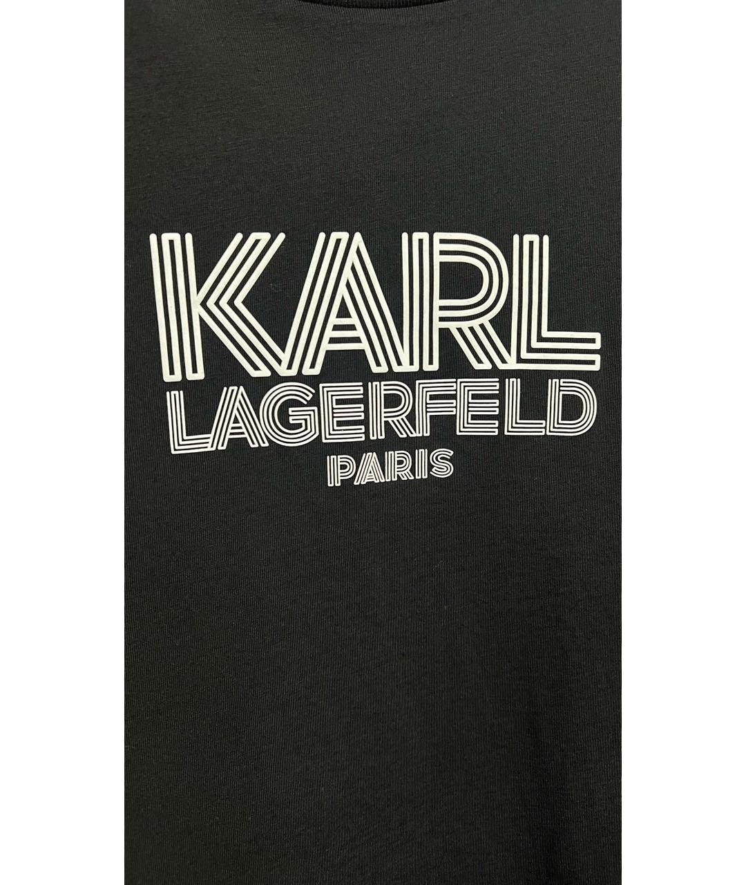 KARL LAGERFELD Черная хлопковая футболка, фото 4