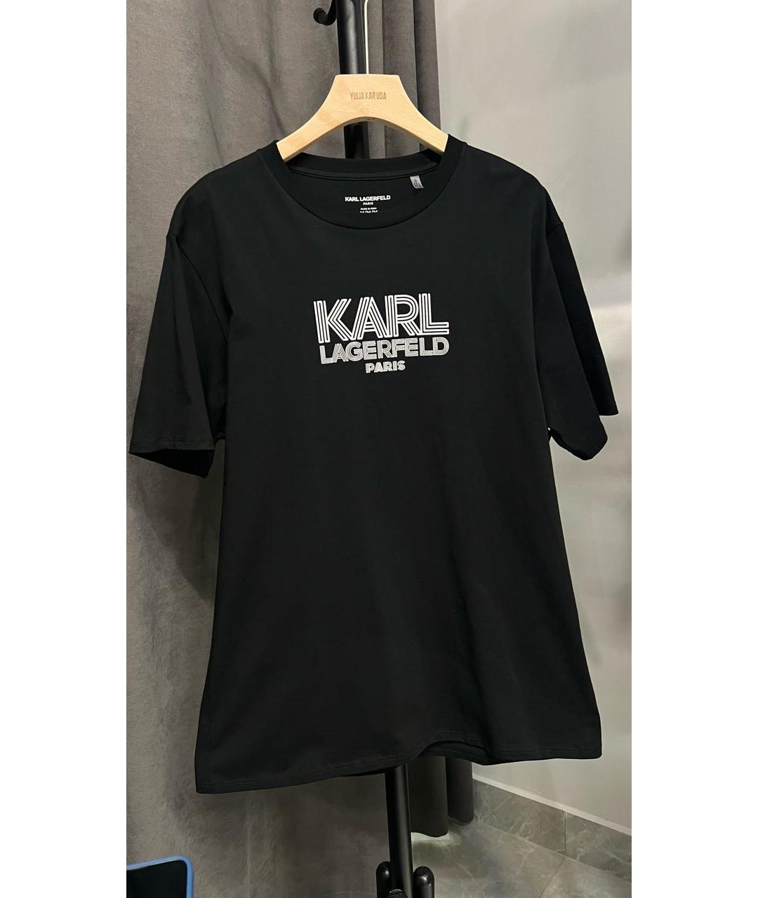 KARL LAGERFELD Черная хлопковая футболка, фото 6