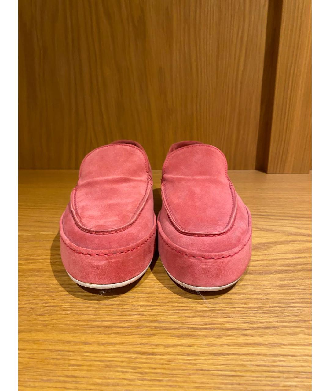 LORO PIANA Коралловые кожаные лоферы, фото 2