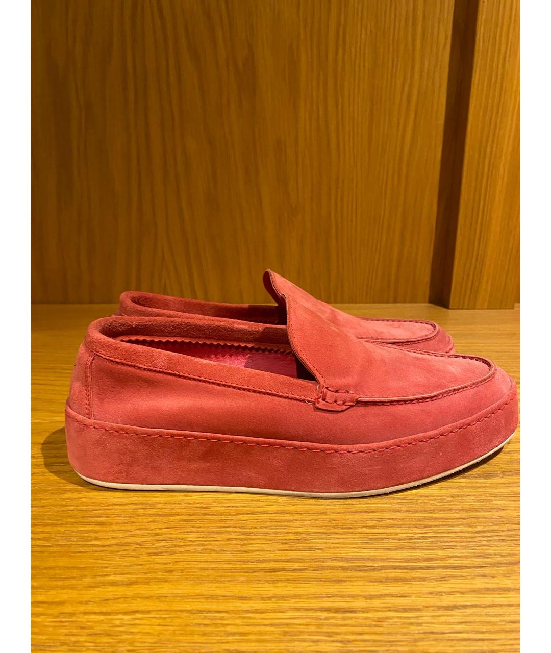 LORO PIANA Коралловые кожаные лоферы, фото 5