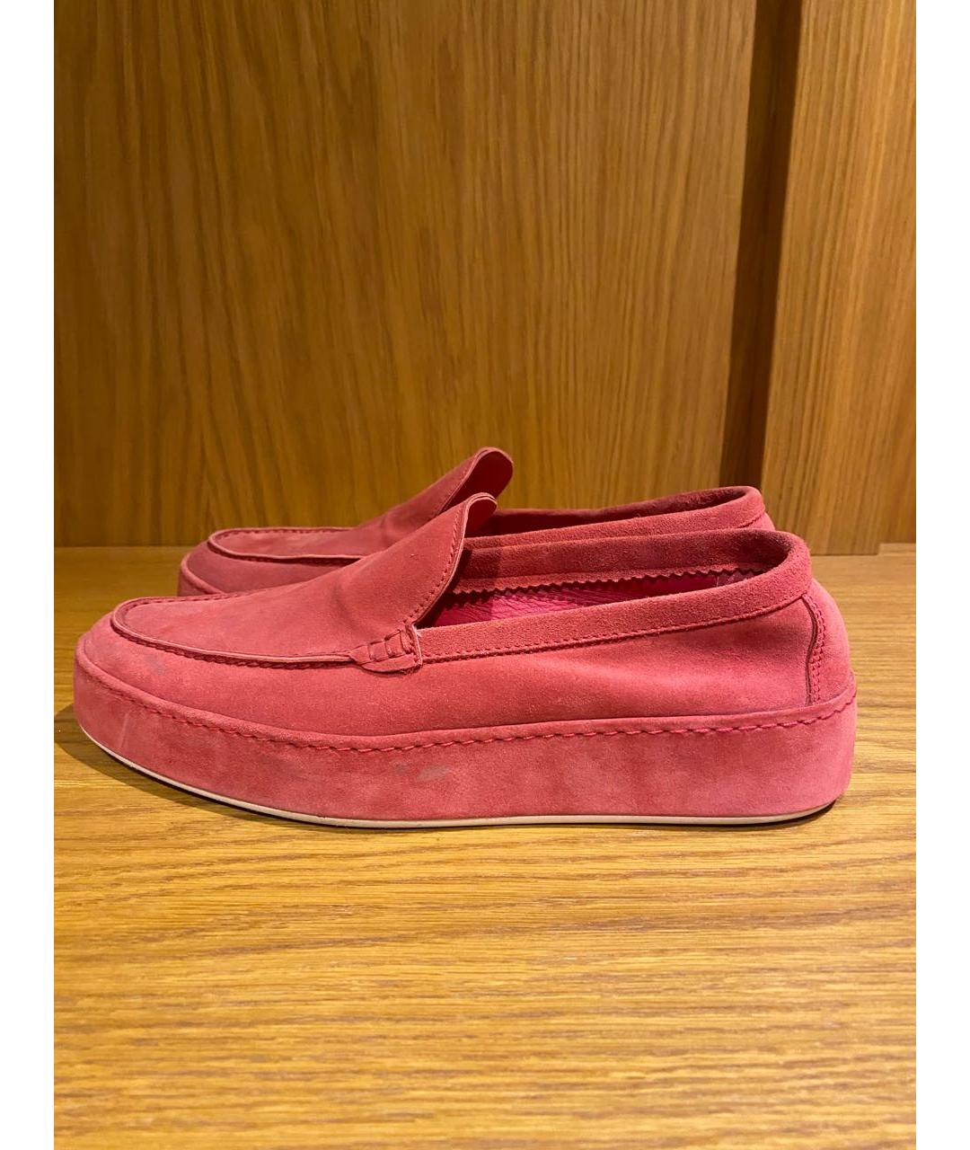 LORO PIANA Коралловые кожаные лоферы, фото 3