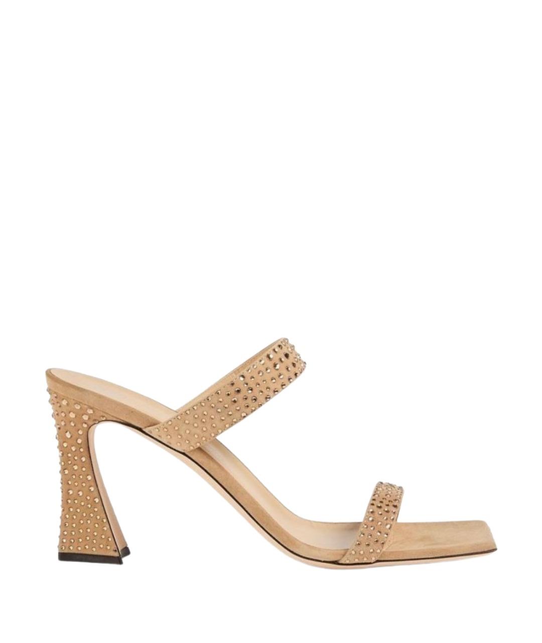 GIUSEPPE ZANOTTI DESIGN Бежевые замшевые мюли, фото 1