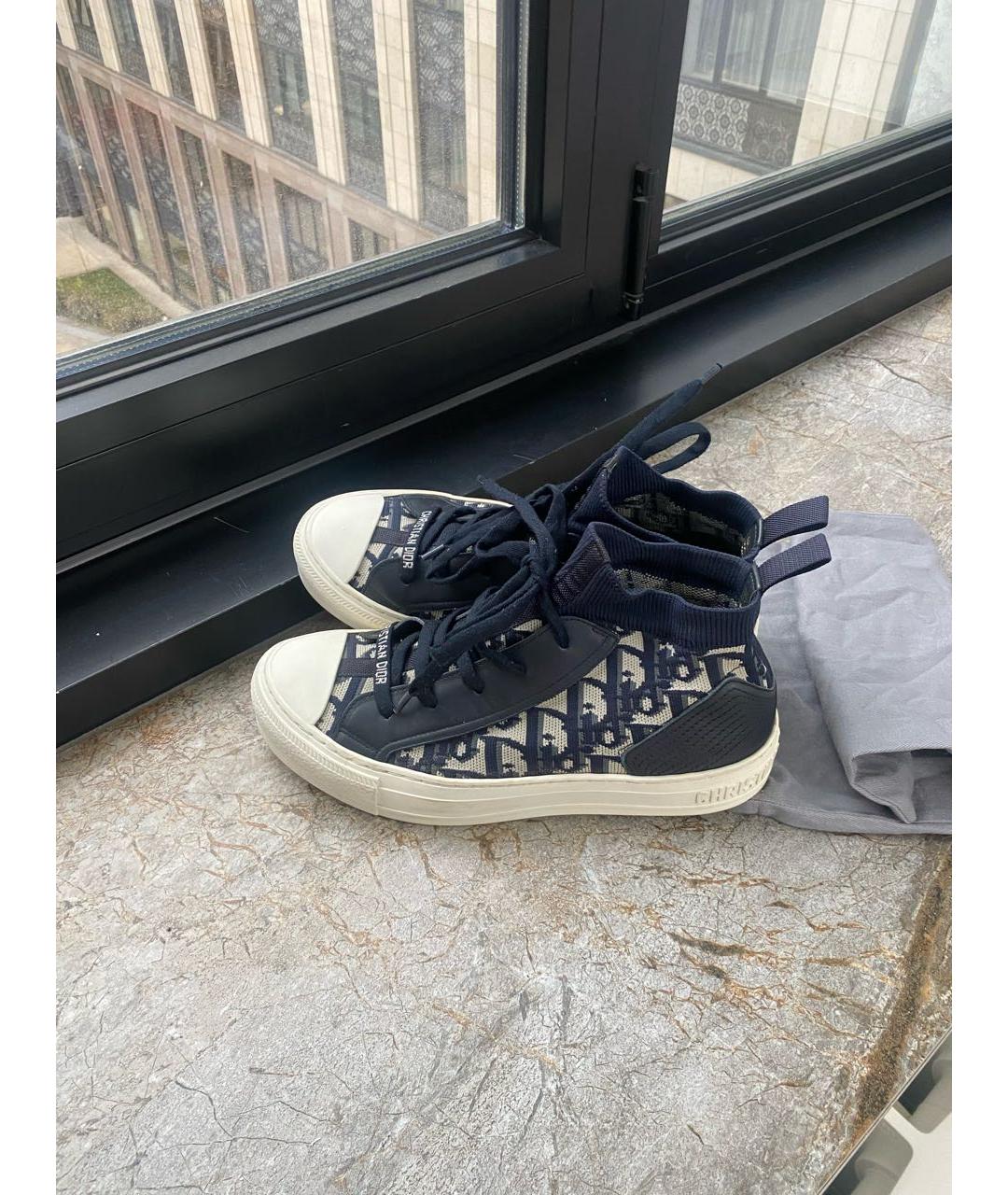 CHRISTIAN DIOR Синие текстильные кеды, фото 6