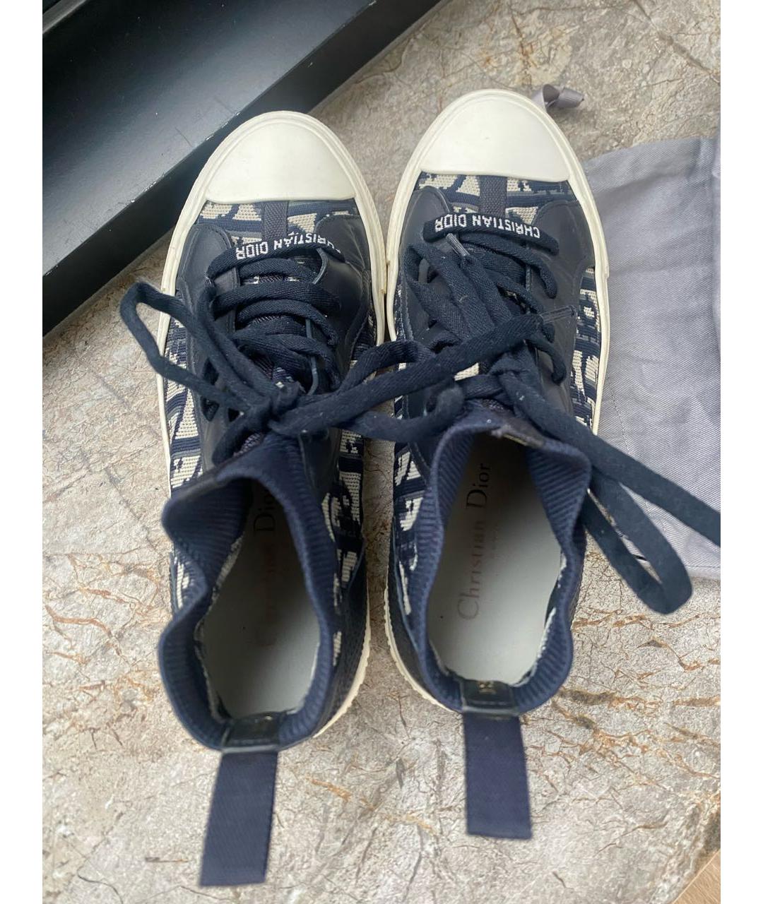 CHRISTIAN DIOR Синие текстильные кеды, фото 3
