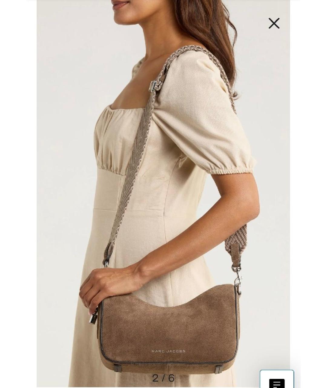 MARC JACOBS Коричневая замшевая сумка через плечо, фото 4