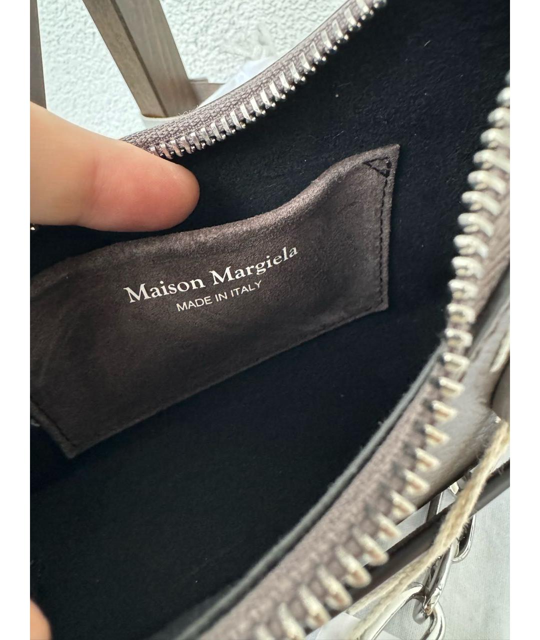 MAISON MARGIELA Коричневая кожаная сумка через плечо, фото 4