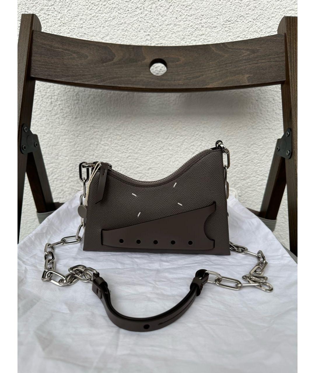 MAISON MARGIELA Коричневая кожаная сумка через плечо, фото 2