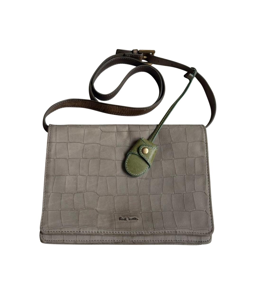 PAUL SMITH Серая сумка через плечо из искусственной кожи, фото 1