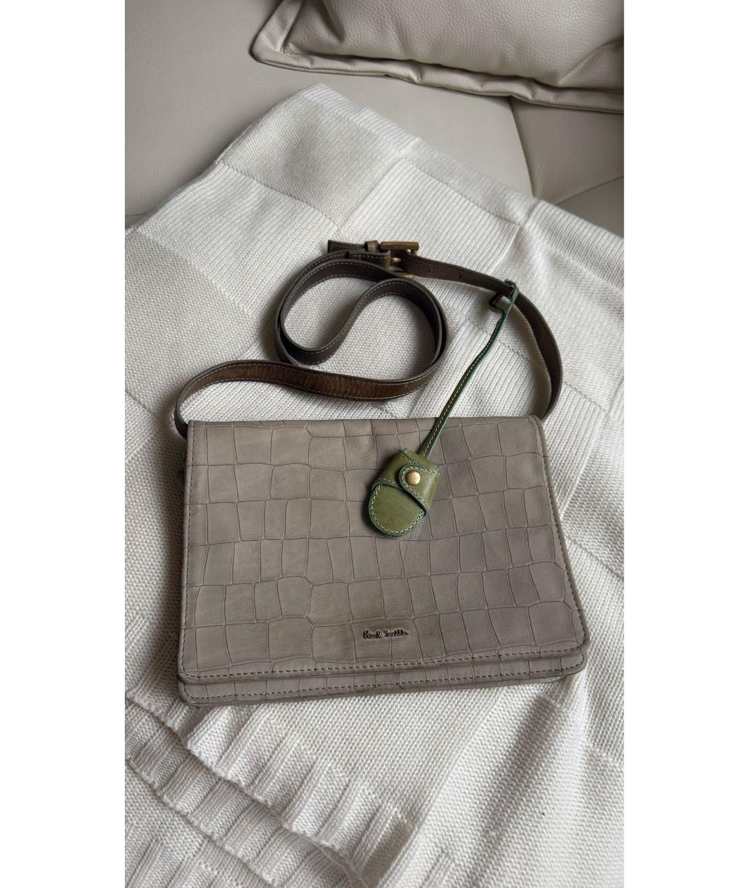 PAUL SMITH Серая сумка через плечо из искусственной кожи, фото 6