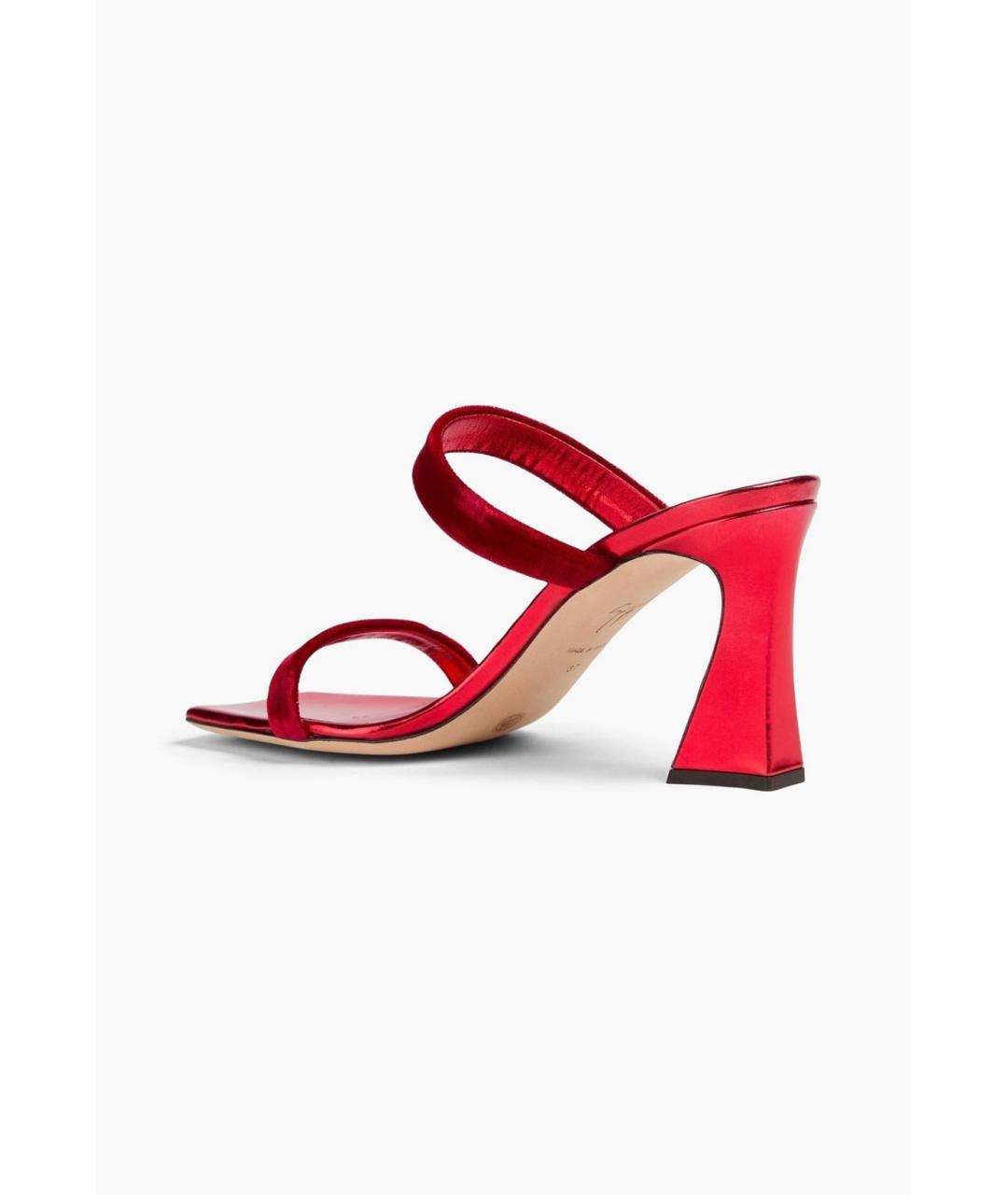 GIUSEPPE ZANOTTI DESIGN Красные текстильные мюли, фото 3