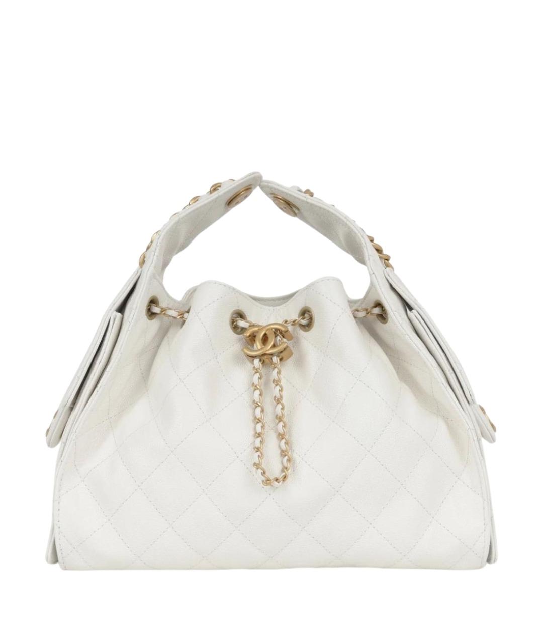 CHANEL Белая кожаная сумка тоут, фото 1