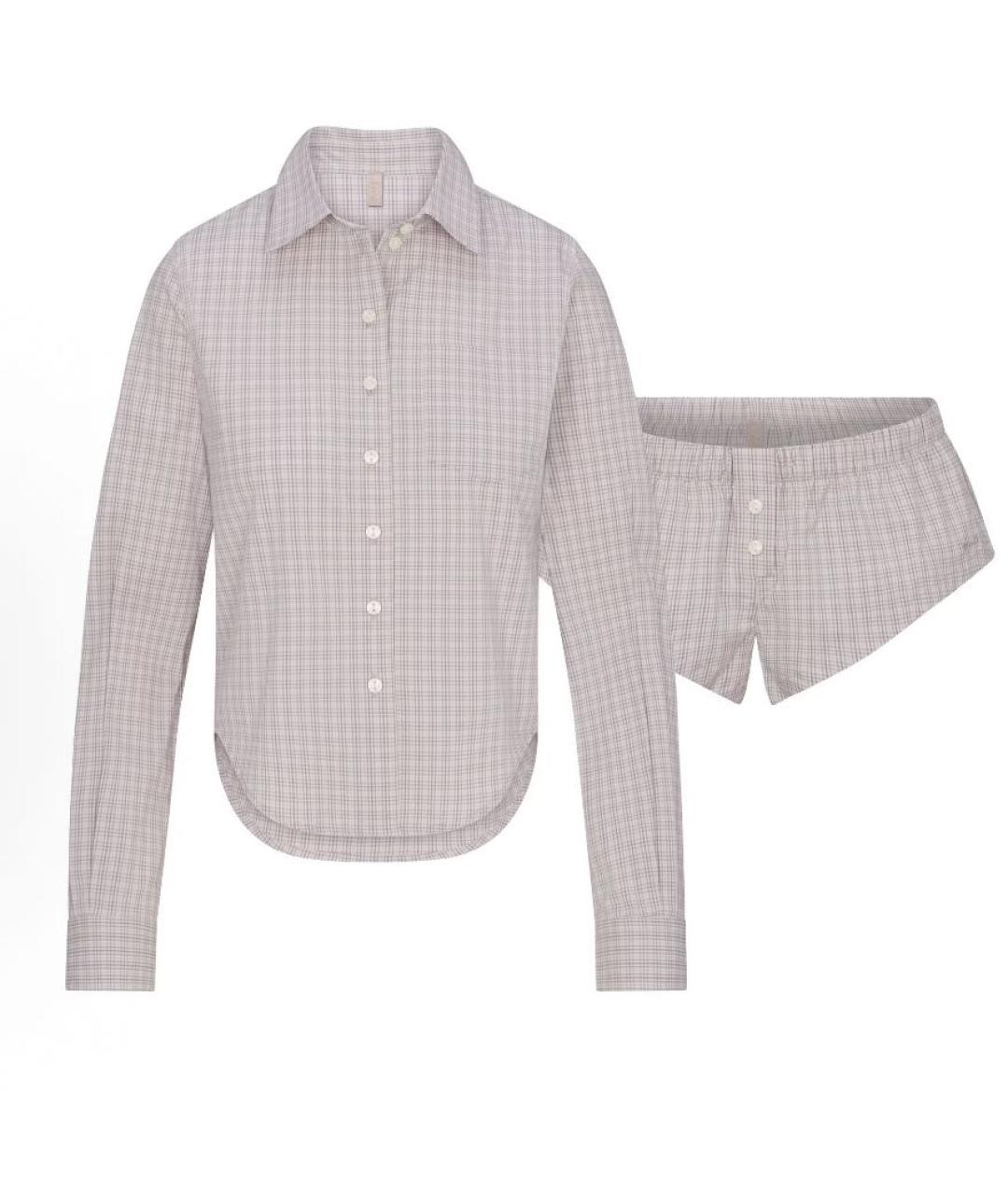 SKIMS Серая хлопковая пижама, фото 7