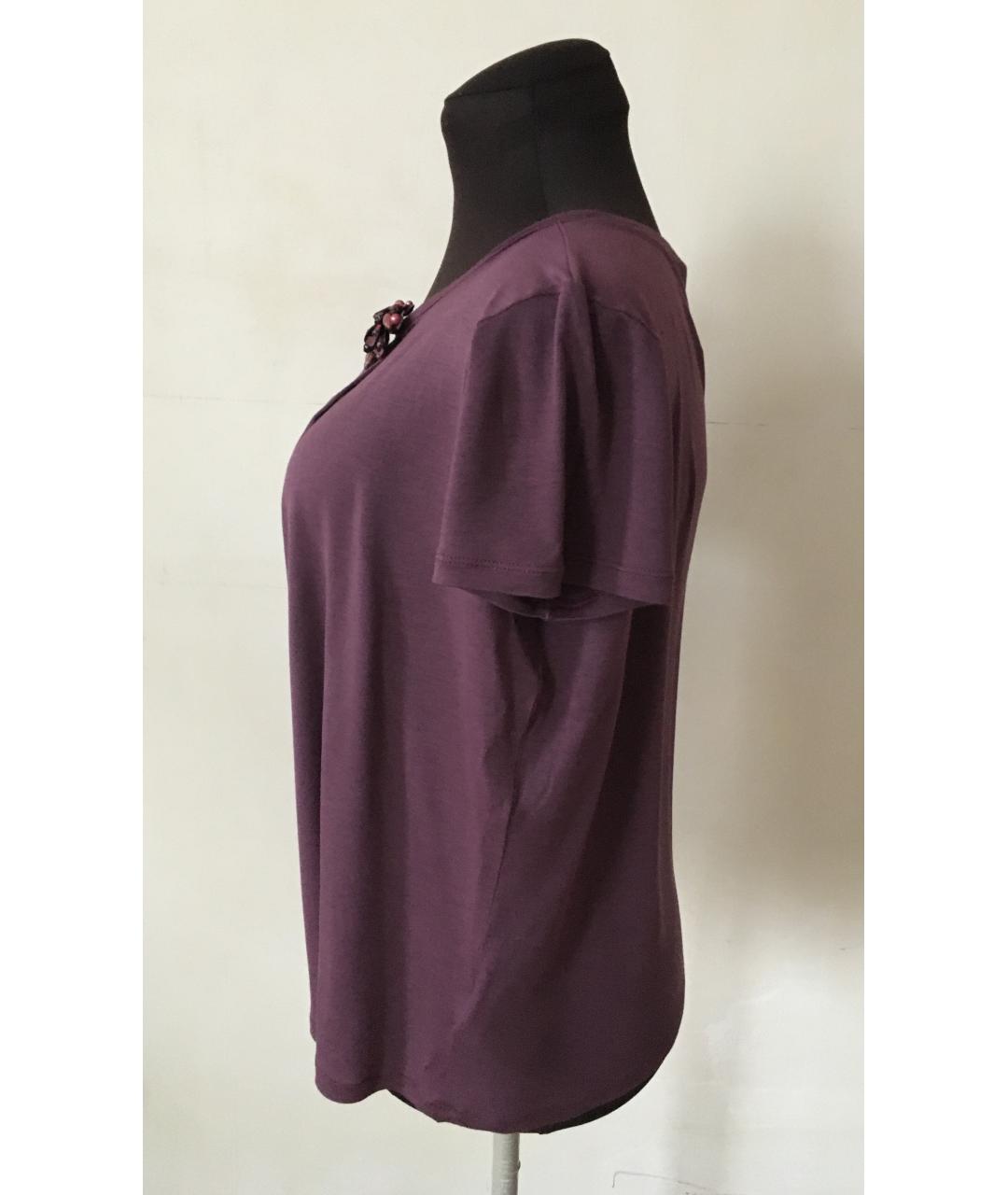 GUCCI Бордовая вискозная футболка, фото 3