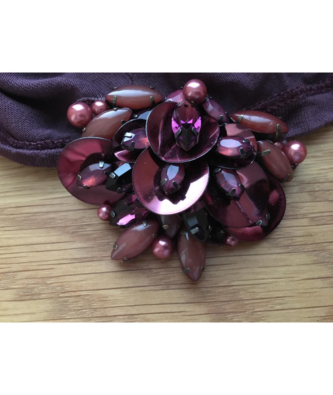 GUCCI Бордовая вискозная футболка, фото 6