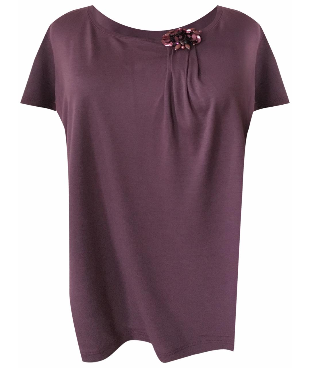 GUCCI Бордовая вискозная футболка, фото 1