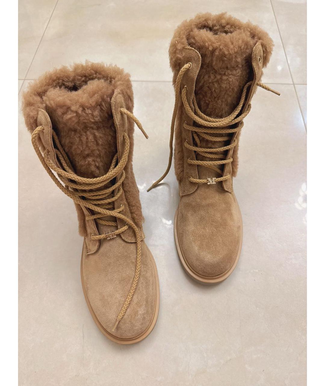 MAX MARA Коричневые замшевые ботинки, фото 4