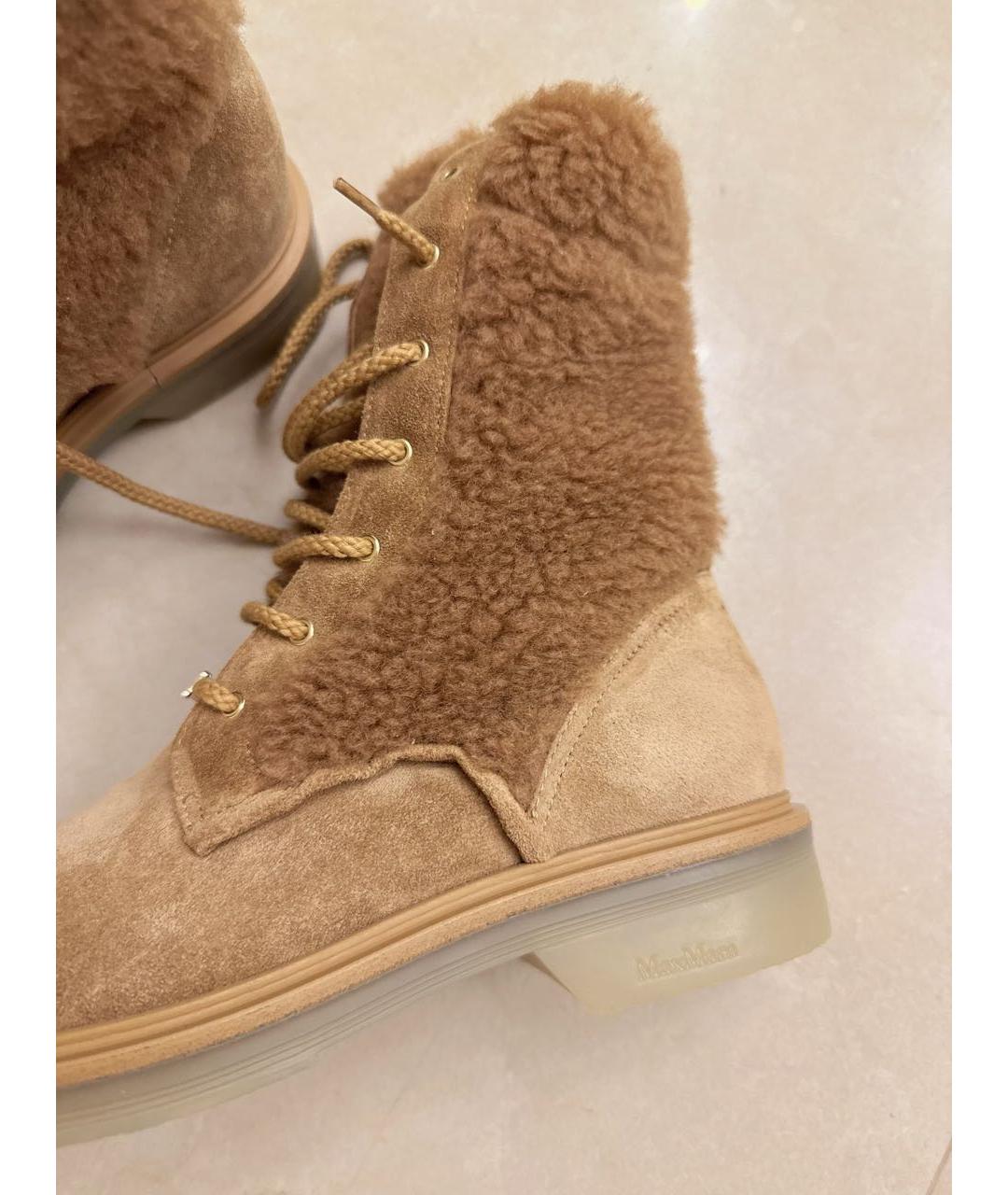 MAX MARA Коричневые замшевые ботинки, фото 6