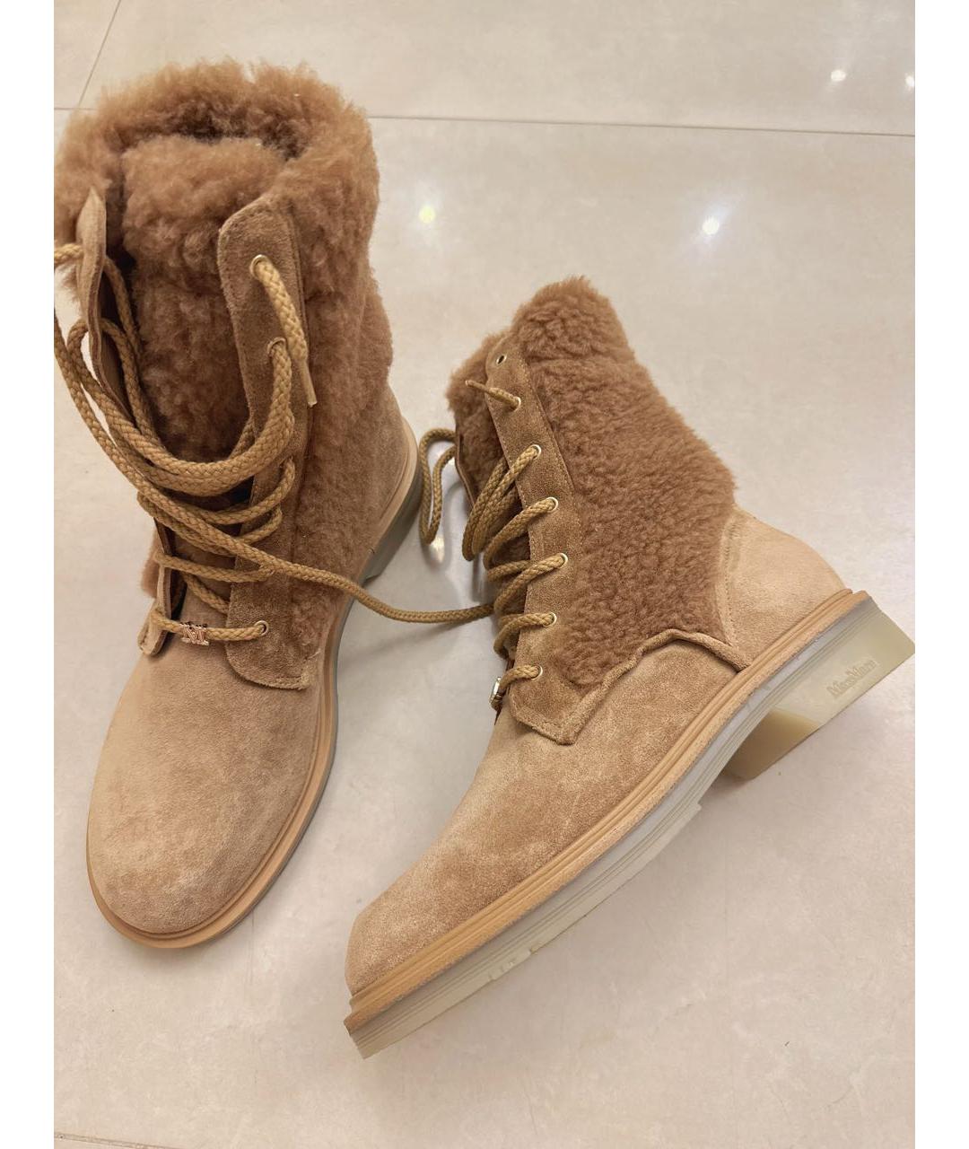 MAX MARA Коричневые замшевые ботинки, фото 9