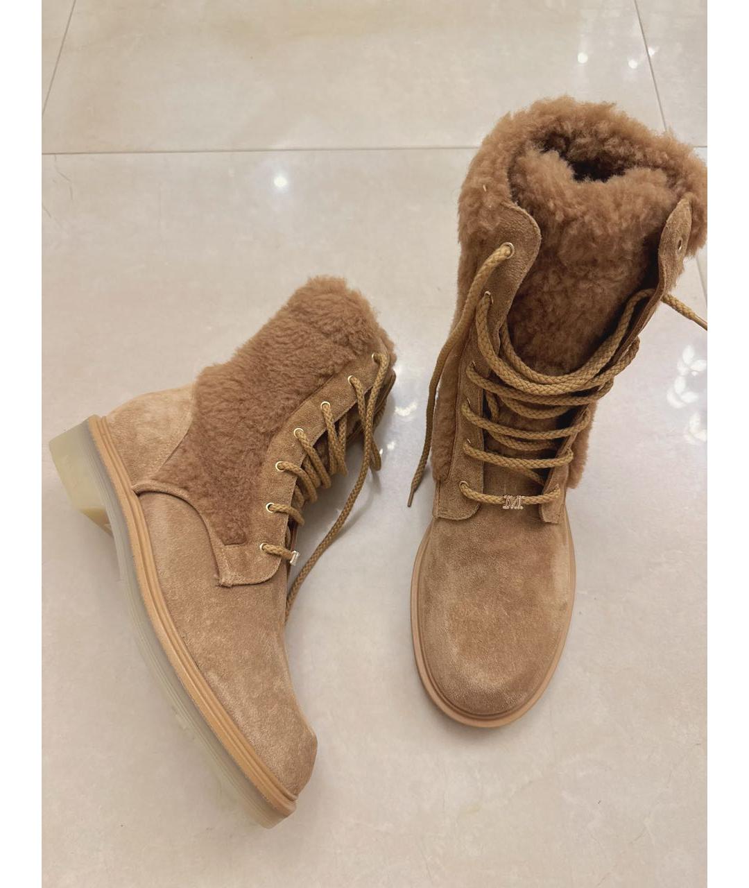 MAX MARA Коричневые замшевые ботинки, фото 5