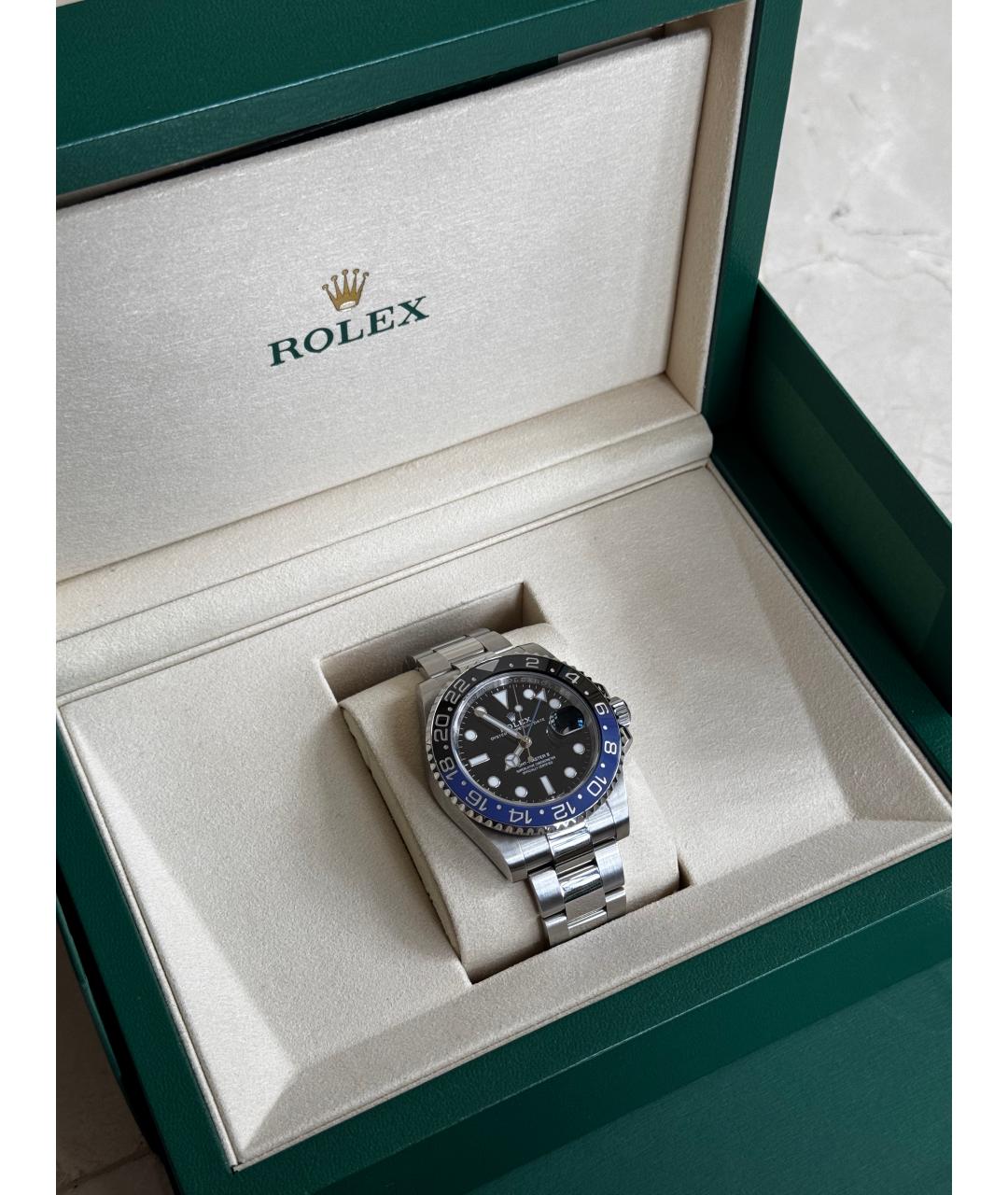 ROLEX Черные металлические часы, фото 4