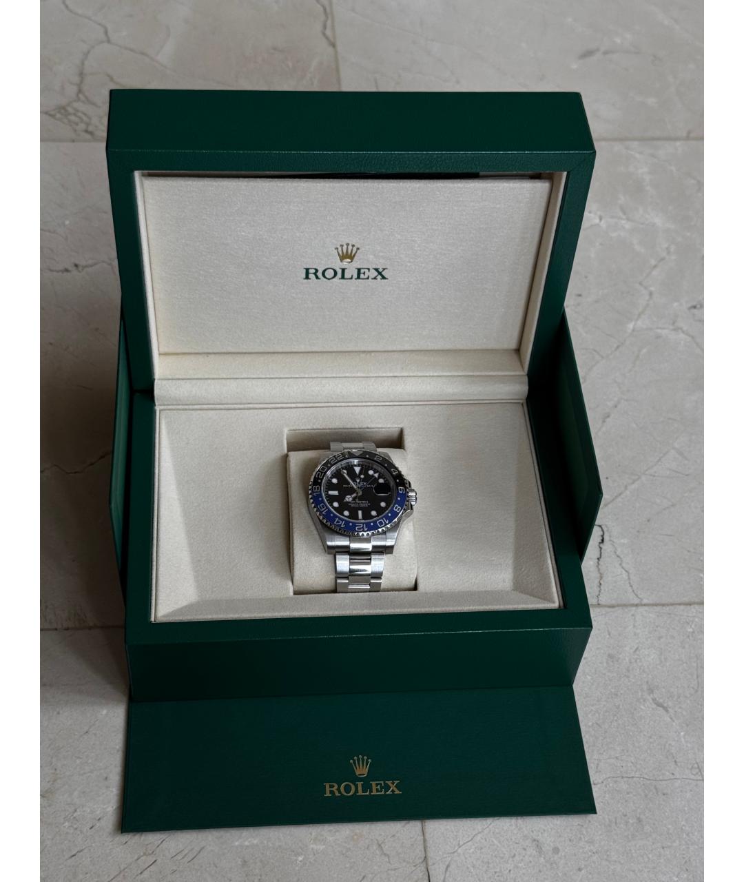 ROLEX Черные металлические часы, фото 8