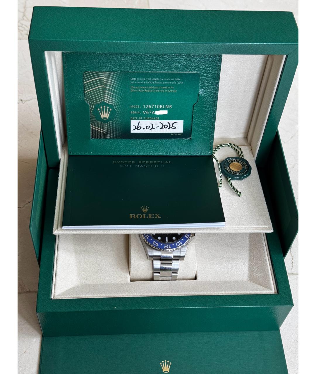 ROLEX Черные металлические часы, фото 5