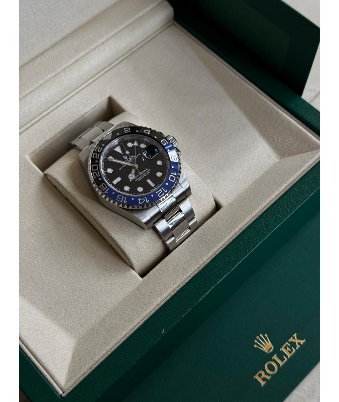 ROLEX Черные металлические часы, фото 2