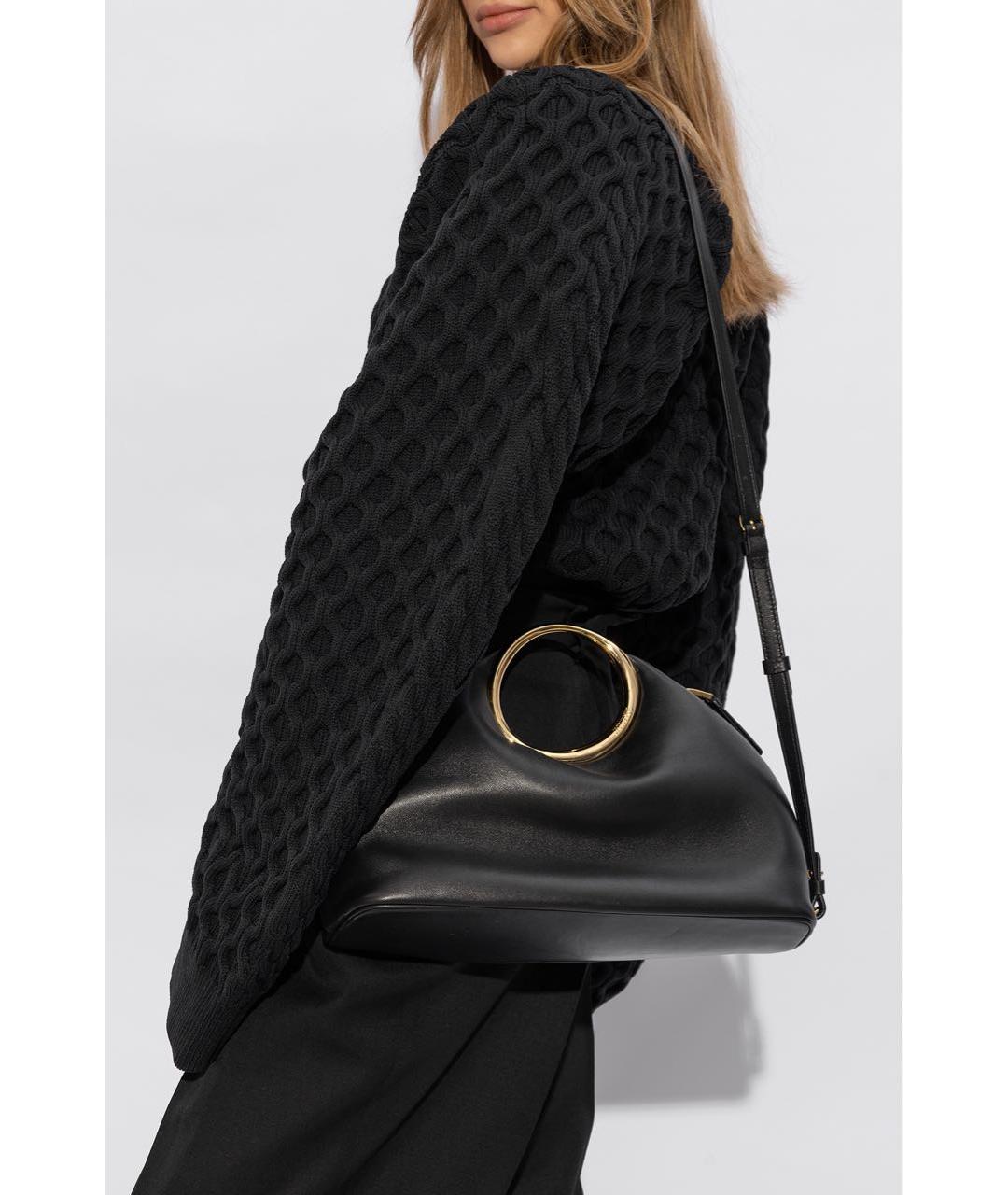 JACQUEMUS Черная кожаная сумка с короткими ручками, фото 2