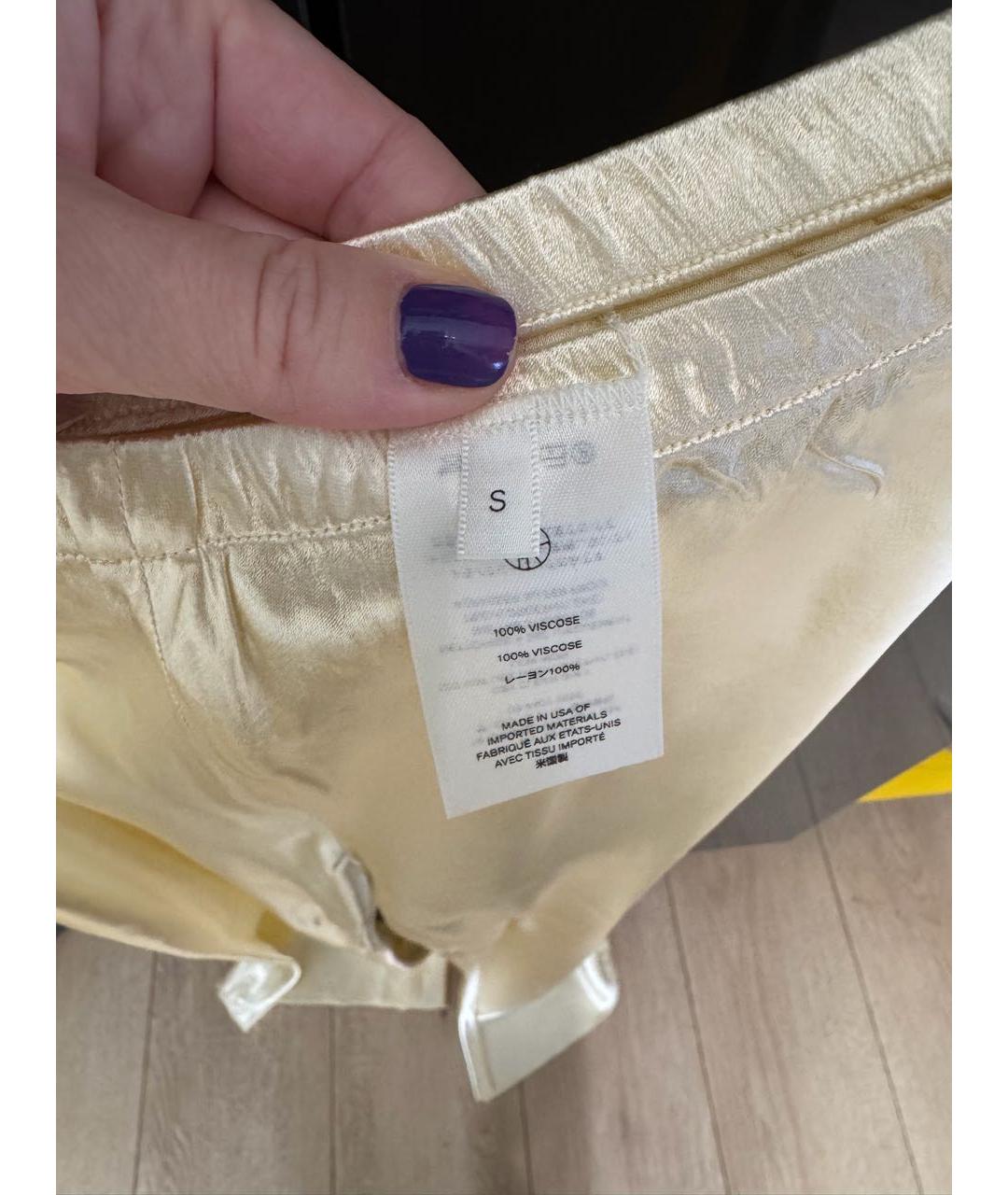 THE ROW Бежевые шелковые брюки широкие, фото 5