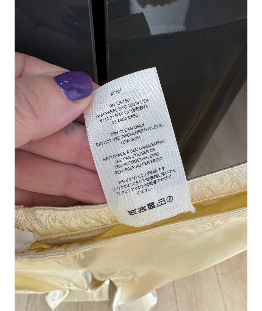 THE ROW Бежевые шелковые брюки широкие, фото 4