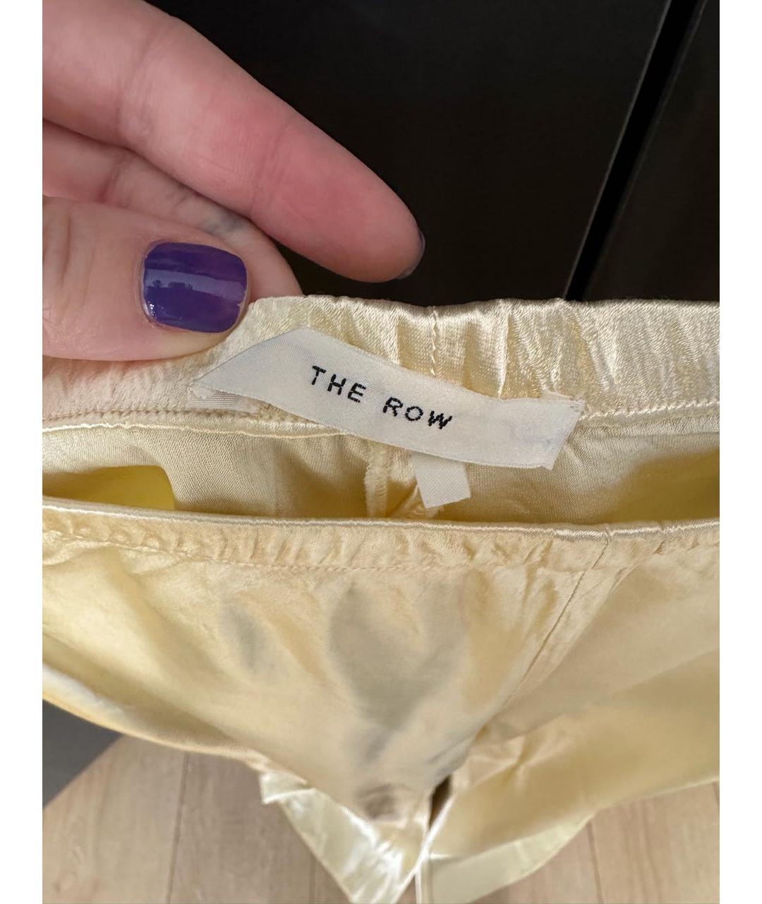 THE ROW Бежевые шелковые брюки широкие, фото 3