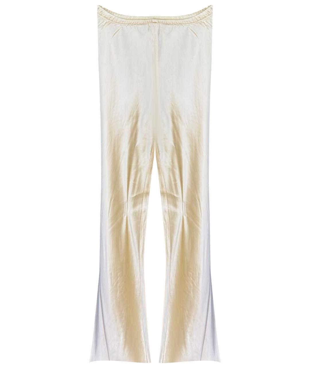 THE ROW Бежевые шелковые брюки широкие, фото 1