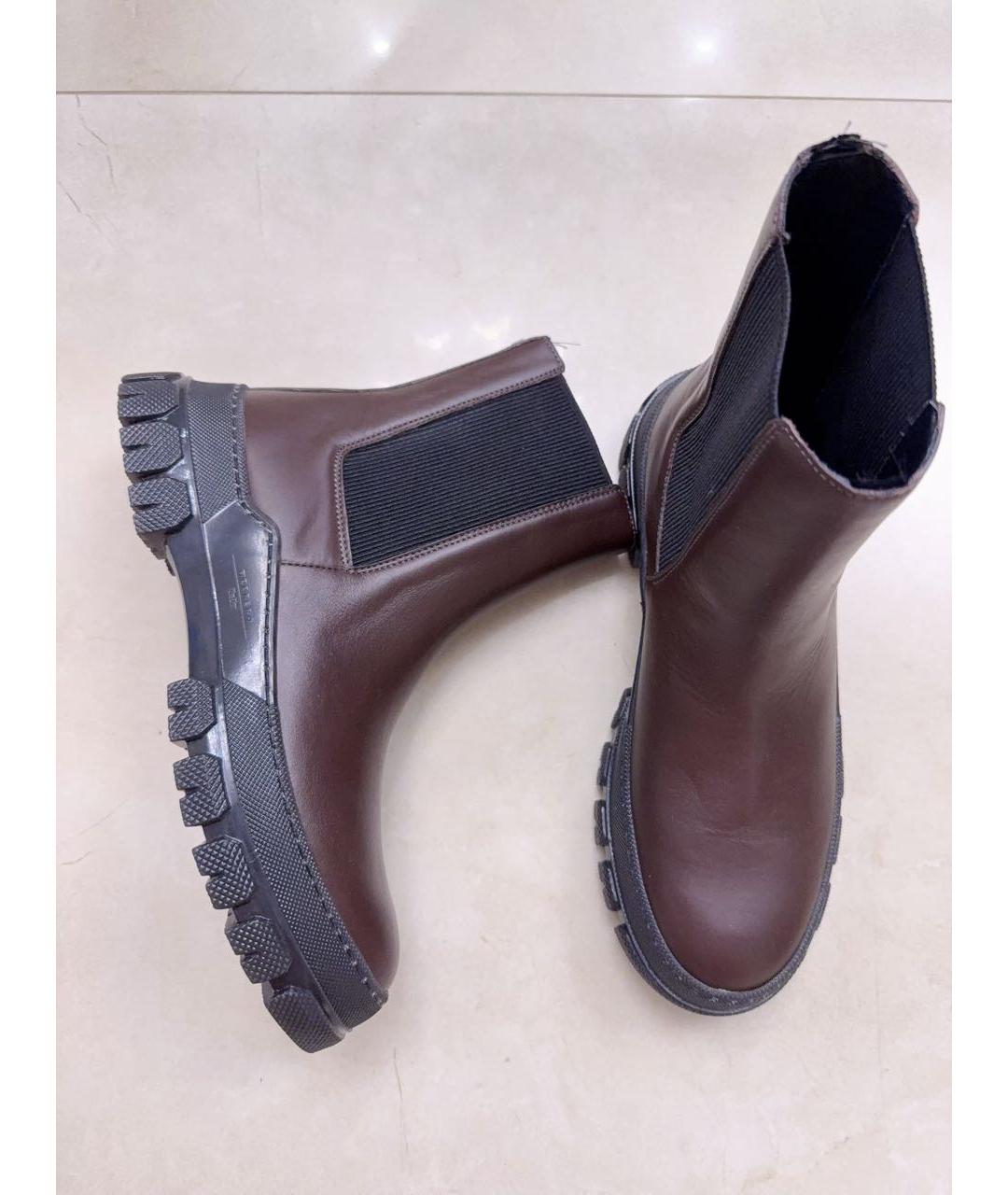 WEEKEND MAX MARA Коричневые кожаные ботинки, фото 6