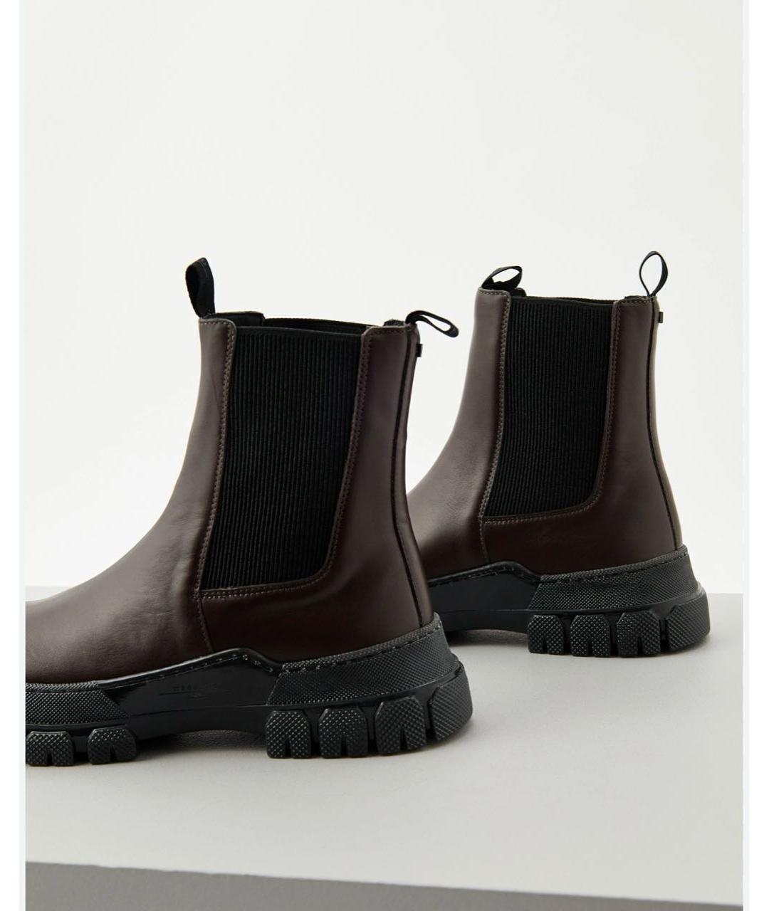 WEEKEND MAX MARA Коричневые кожаные ботинки, фото 3