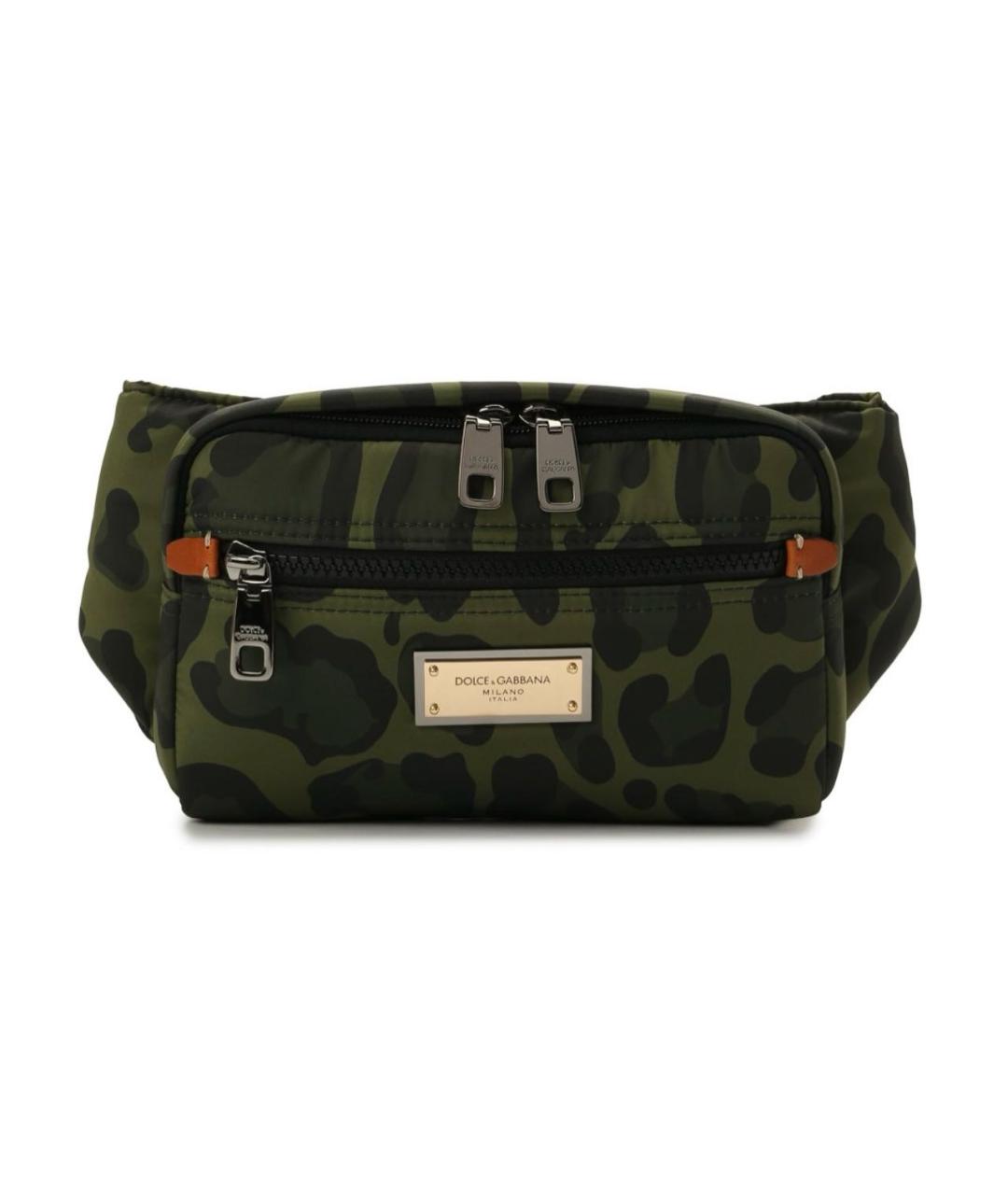 DOLCE&GABBANA Хаки тканевая поясная сумка, фото 1