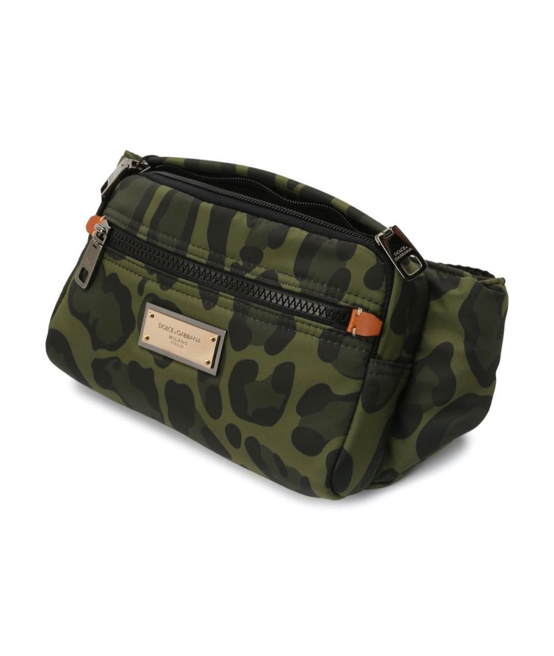 DOLCE&GABBANA Хаки тканевая поясная сумка, фото 3