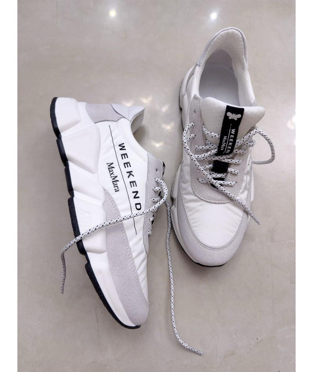 WEEKEND MAX MARA Белые кожаные кроссовки, фото 6