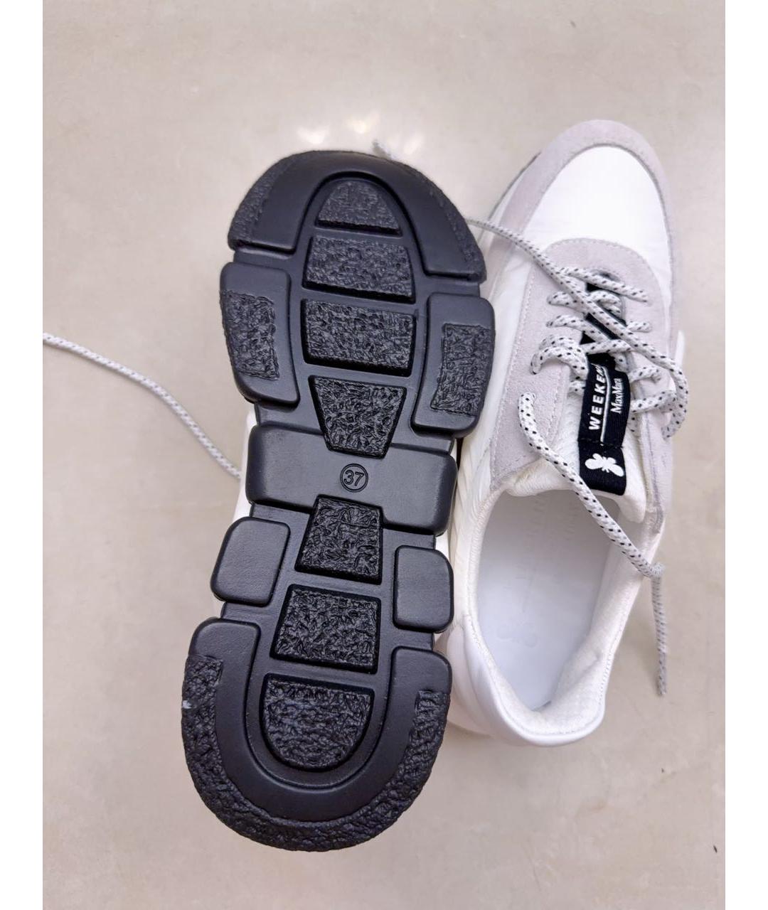 WEEKEND MAX MARA Белые кожаные кроссовки, фото 5