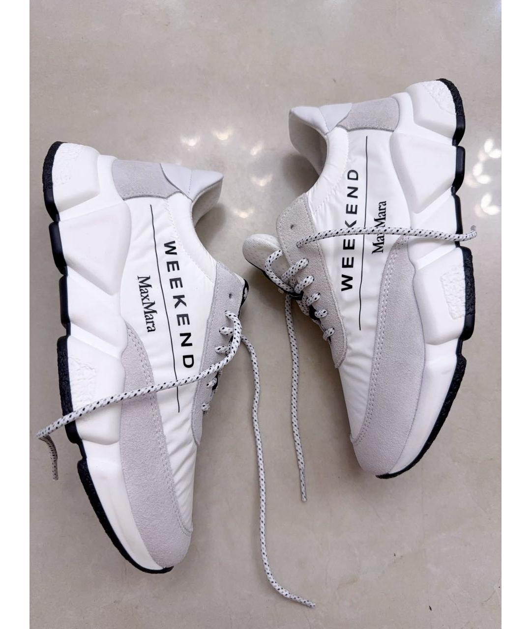 WEEKEND MAX MARA Белые кожаные кроссовки, фото 3