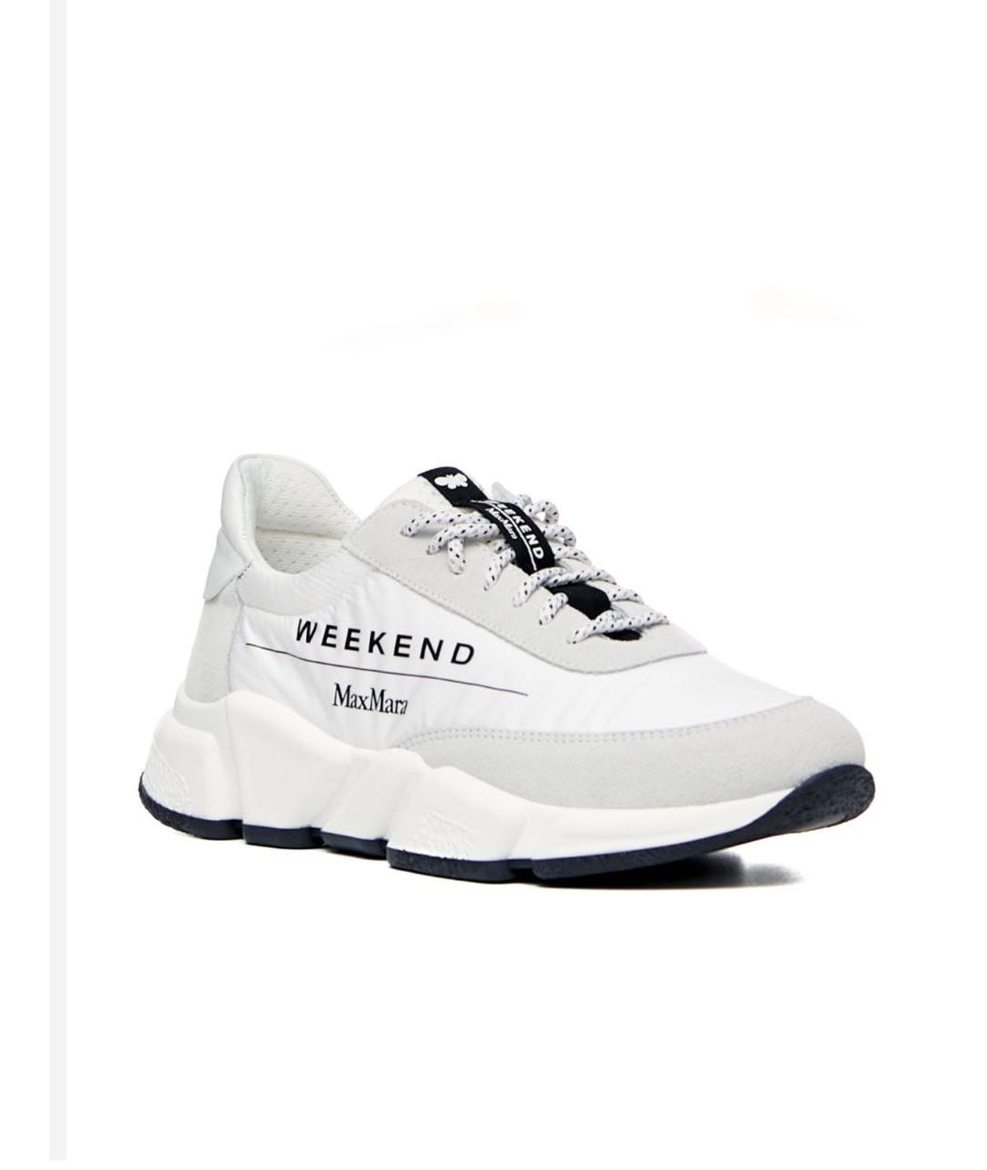 WEEKEND MAX MARA Белые кожаные кроссовки, фото 9