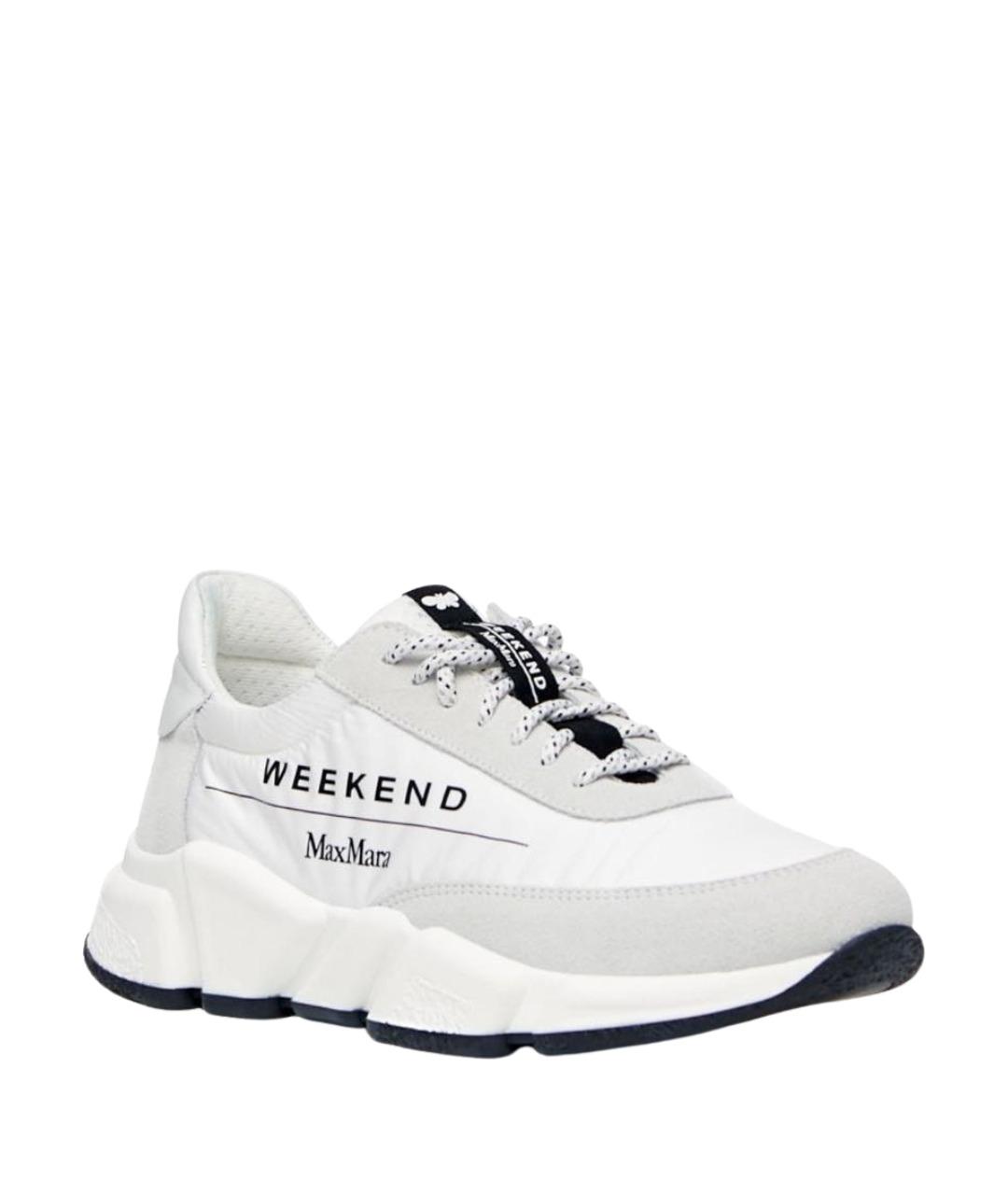 WEEKEND MAX MARA Белые кожаные кроссовки, фото 1