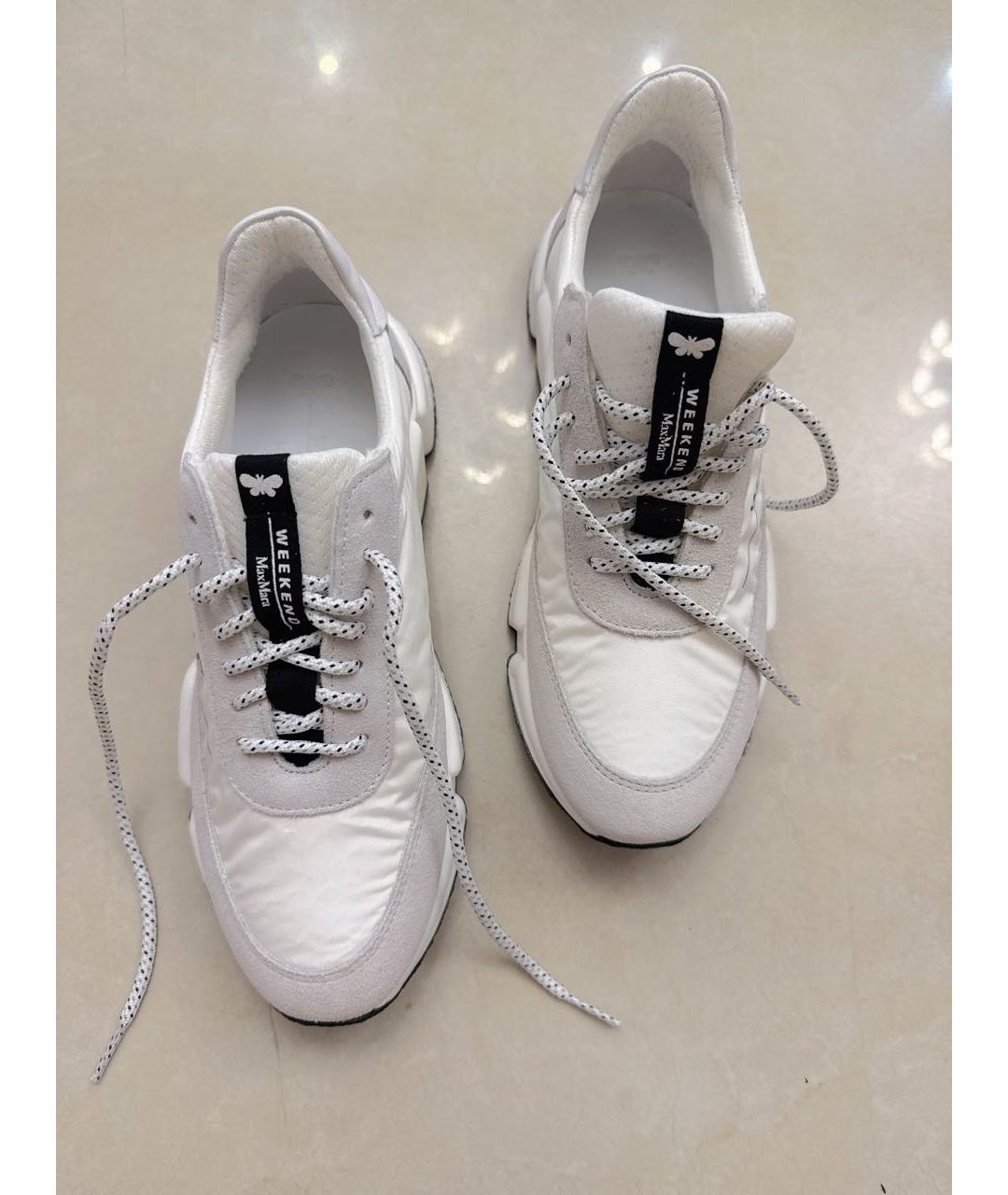 WEEKEND MAX MARA Белые кожаные кроссовки, фото 7