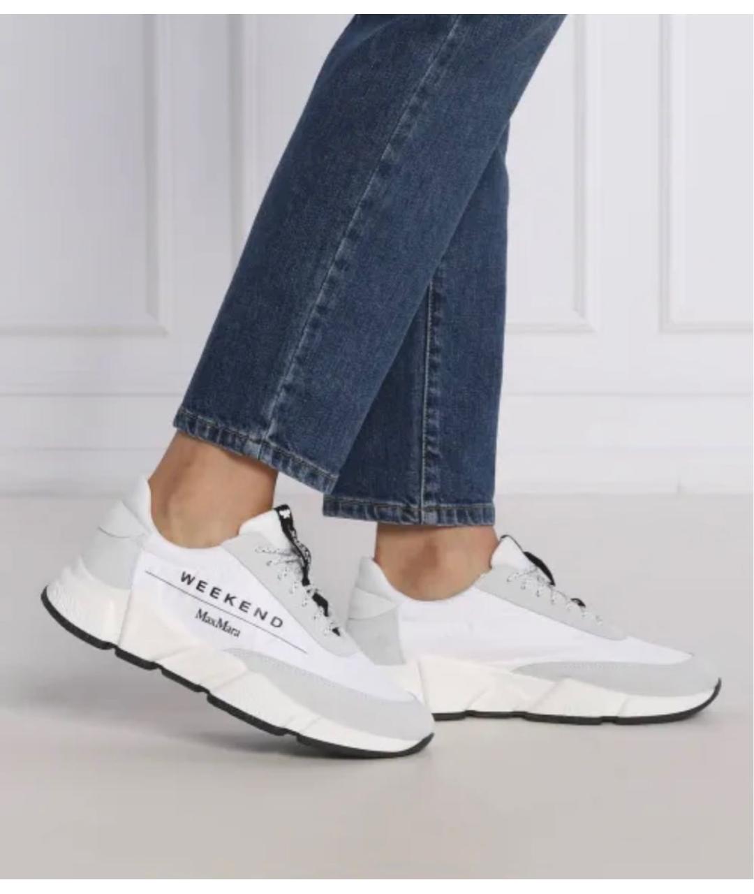 WEEKEND MAX MARA Белые кожаные кроссовки, фото 8