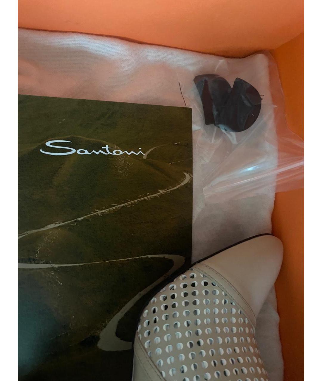 SANTONI Серые кожаные ботильоны, фото 7