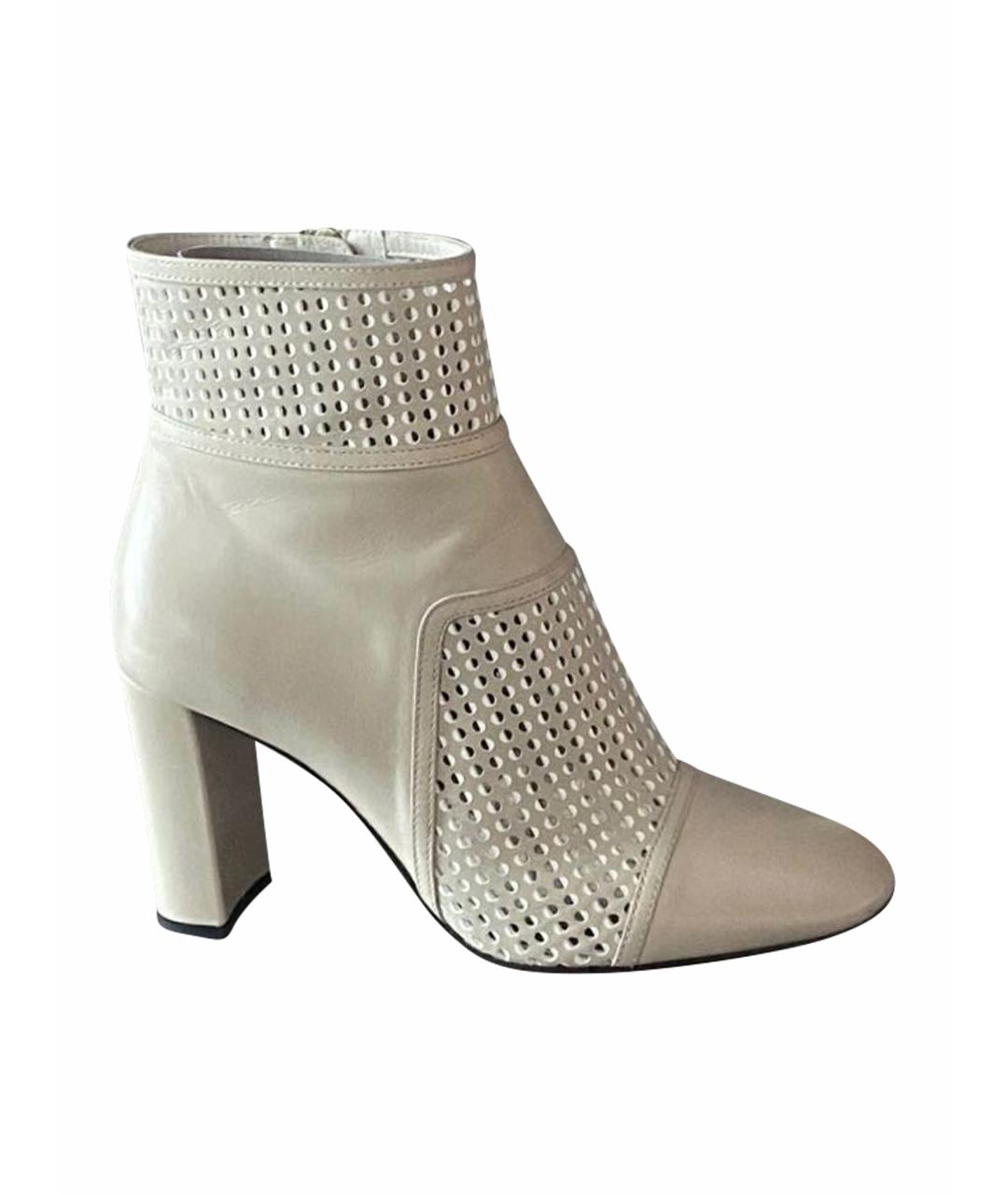 SANTONI Серые кожаные ботильоны, фото 1