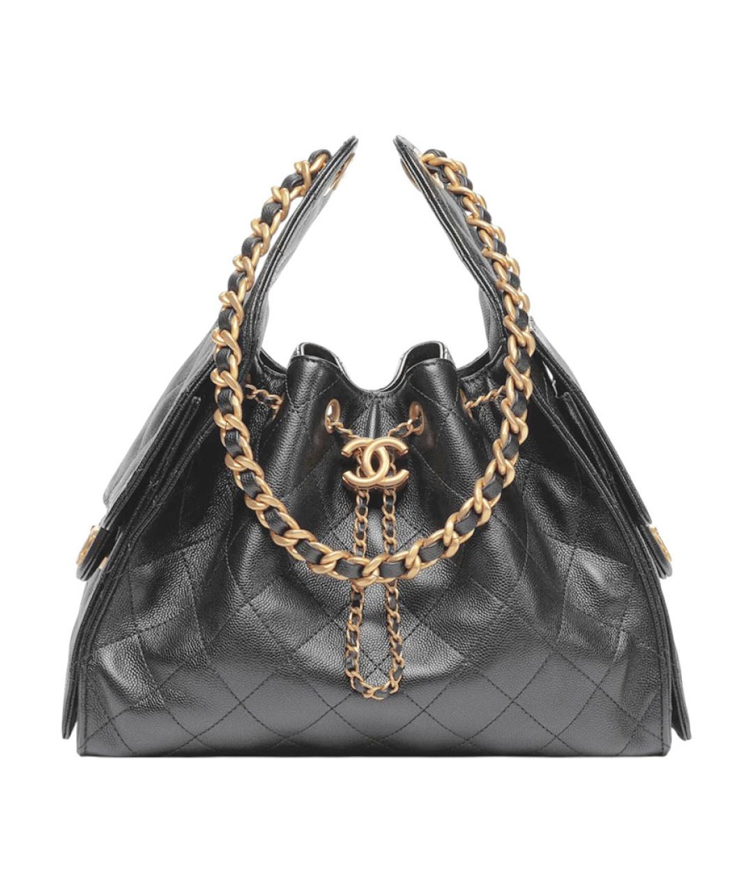 CHANEL Серая кожаная сумка тоут, фото 1