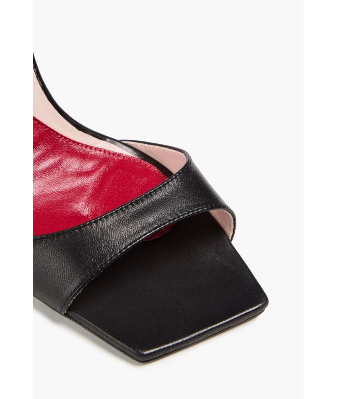 ROGER VIVIER Черные кожаные босоножки, фото 4